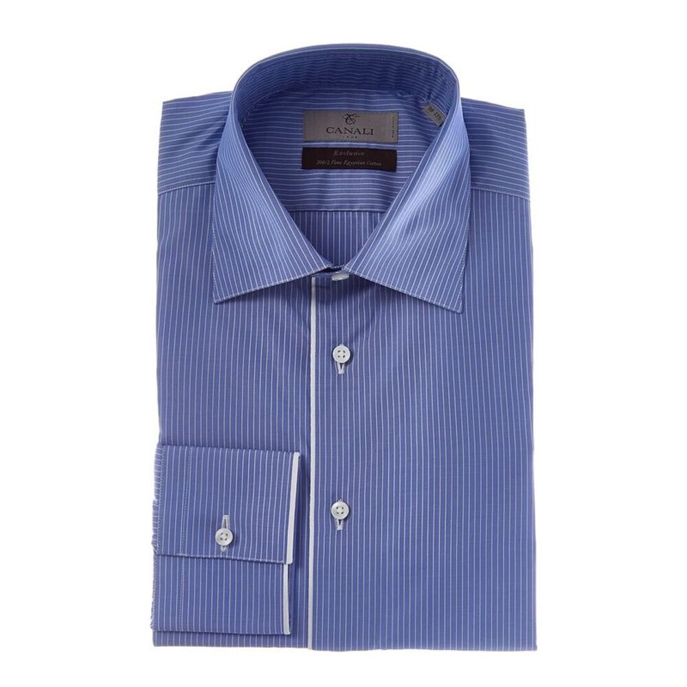 Canali Mens  Dress Shirt, Blue